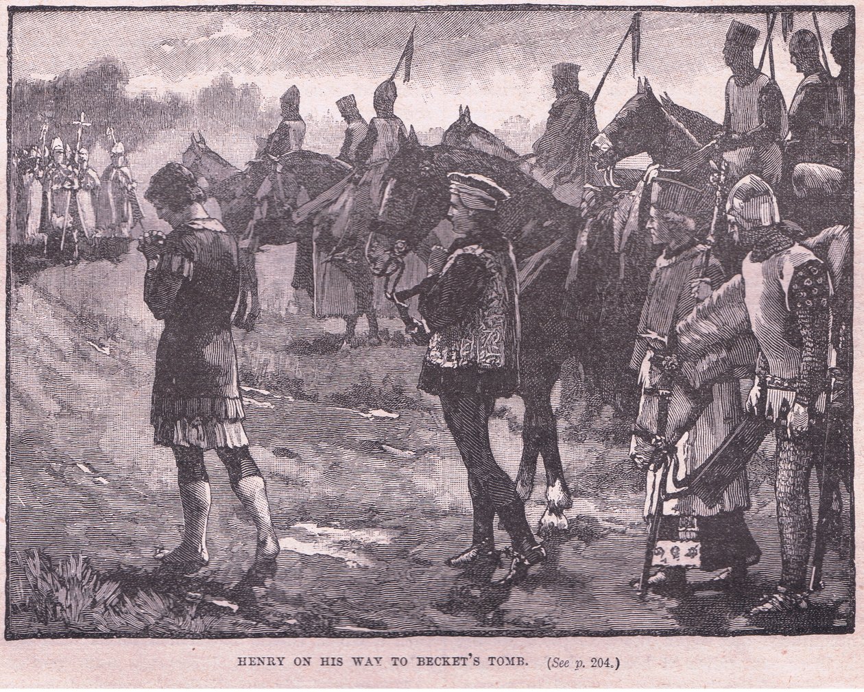 Enrique en camino a la tumba de Becket AD 1174 de Walter Paget