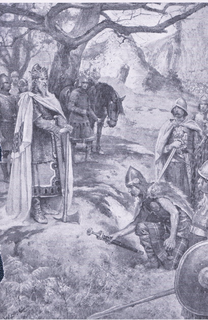 En este campo nació la nación inglesa, ilustración de Mi Revista de Walter Paget