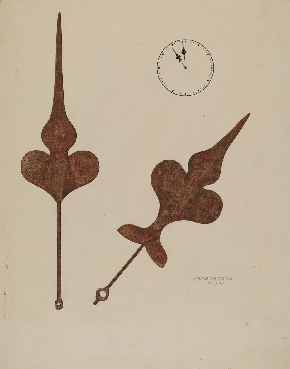 Manecillas del reloj de la iglesia, 1938 de Walter Praefke