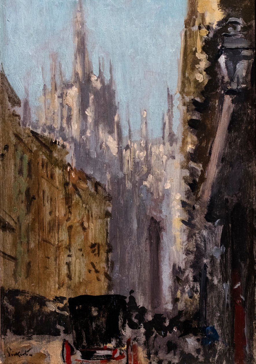 Catedral de Milán, hacia 1895 (óleo sobre madera) de Walter Richard Sickert