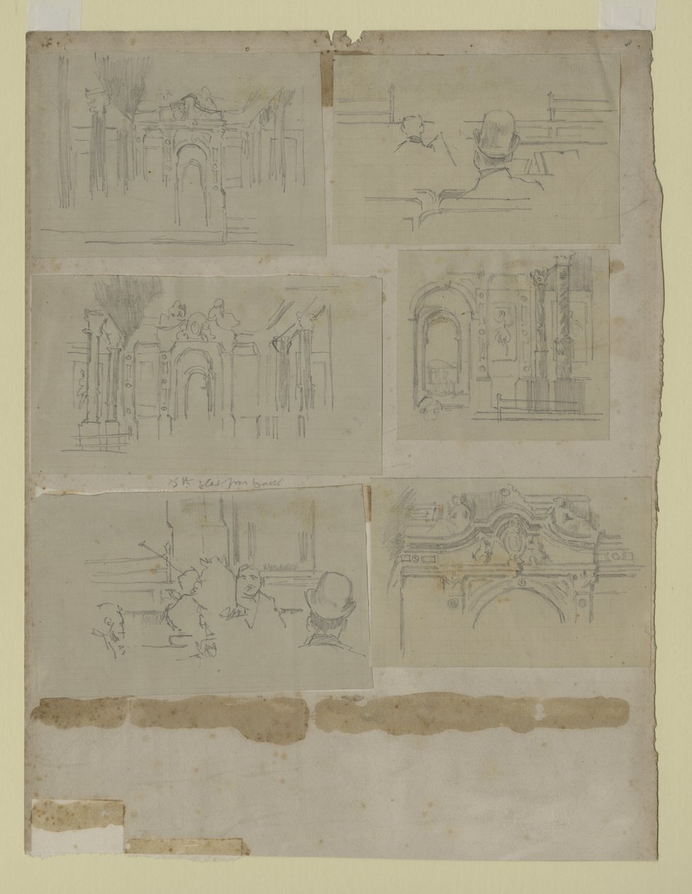 Varios estudios (lápiz sobre papel) de Walter Richard Sickert