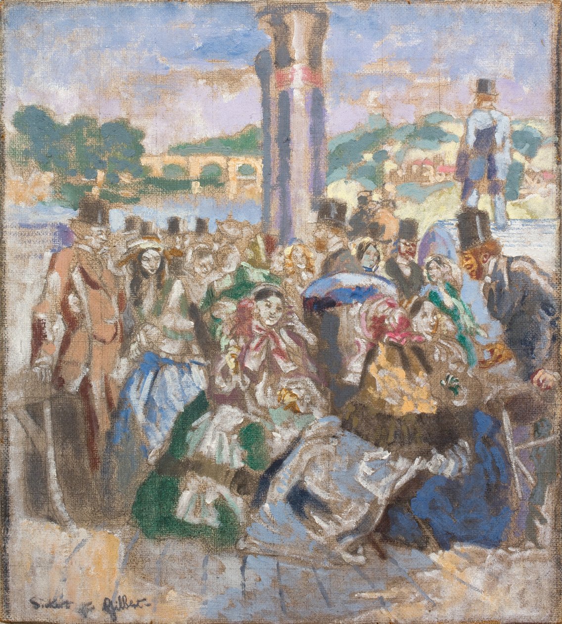 El río [según John Gilbert], c. 1930-31 (Óleo sobre lienzo) de Walter Richard Sickert