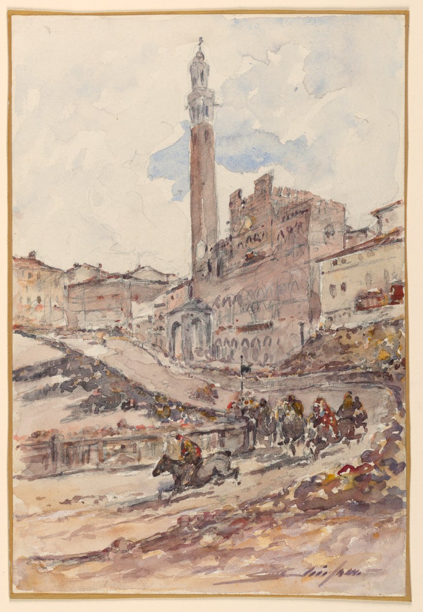 Carrera de caballos, Siena, Italia de Walter Shirlaw