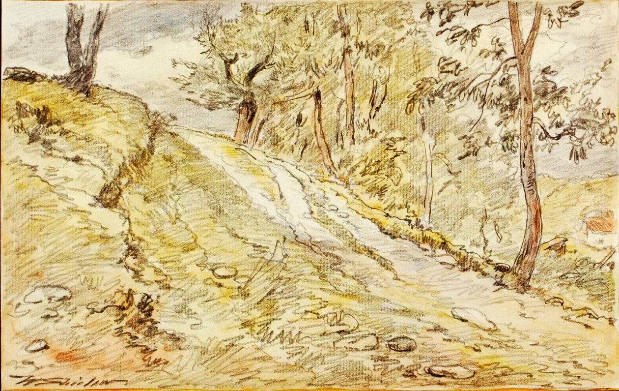 Boceto de paisaje de Walter Shirlaw