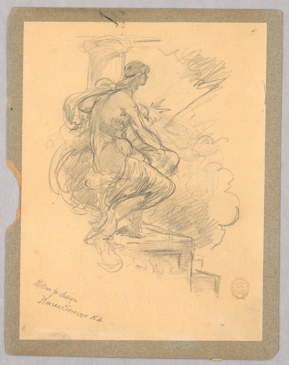 Mujer sentada (Motivo para diseño) de Walter Shirlaw