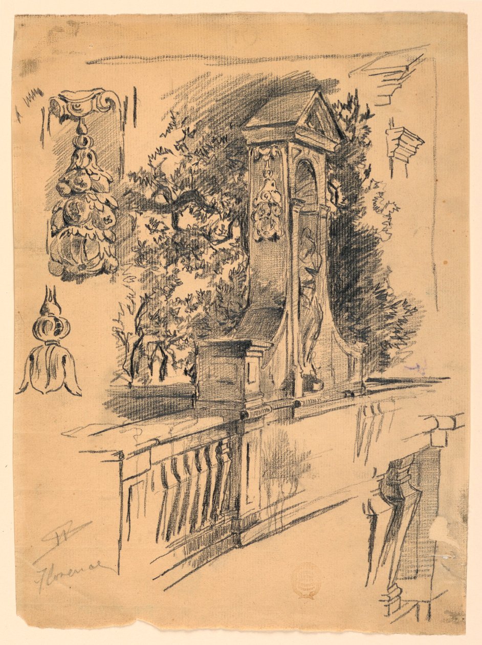 Estudios desde un puente en Florencia, Italia de Walter Shirlaw