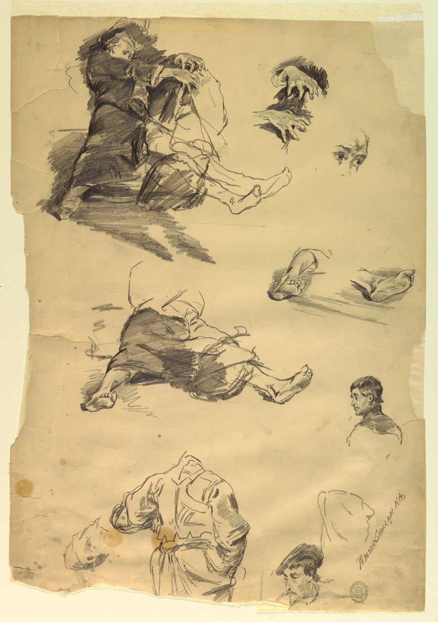 Estudios de figuras para una representación histórica de Walter Shirlaw
