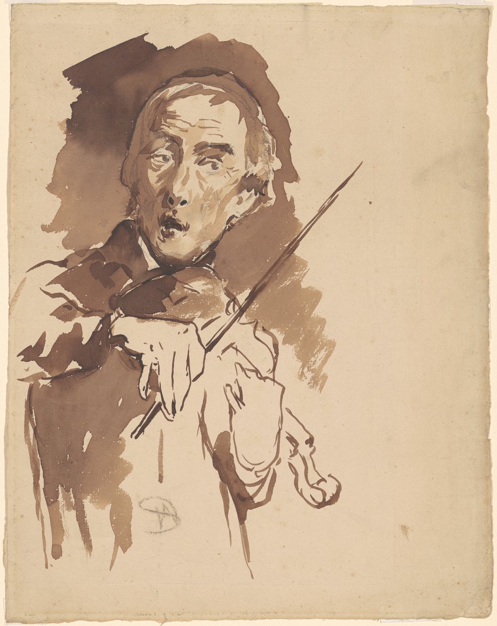 Estudio para "Tocando la campana" de Walter Shirlaw