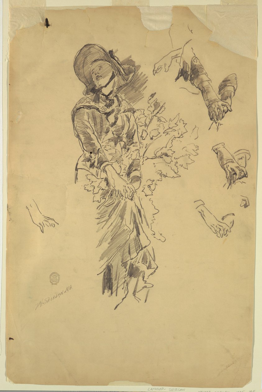 Estudio de figura para "En las montañas" de Walter Shirlaw