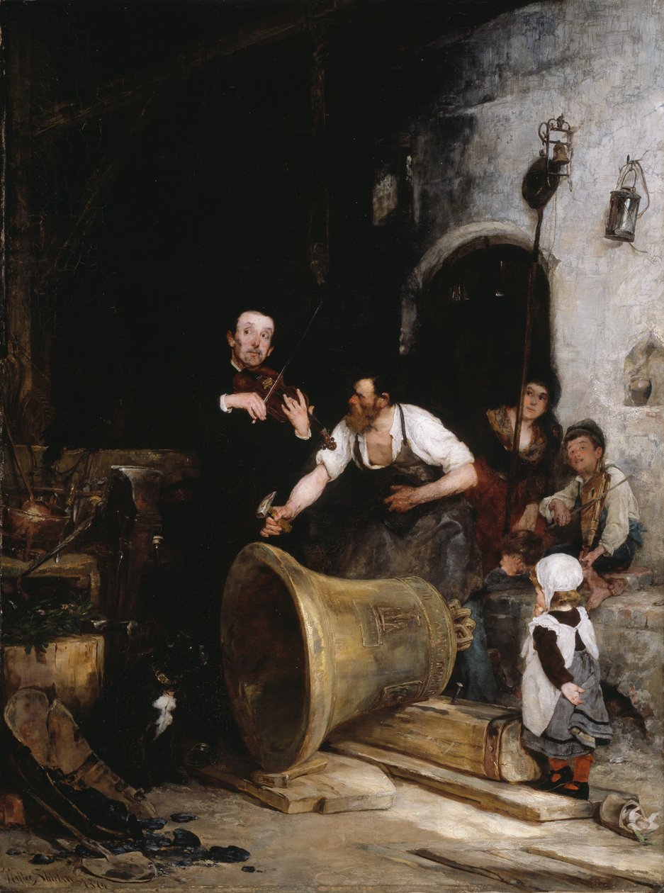 Afinando la campana, 1874 de Walter Shirlaw