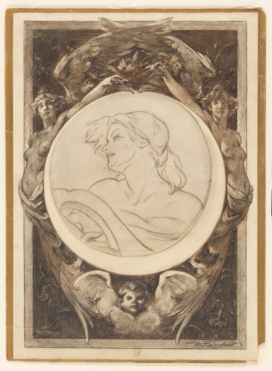 Mujer con lira de Walter Shirlaw