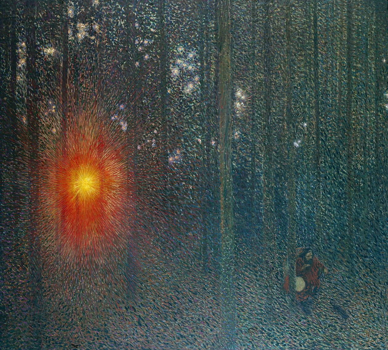 Atardecer, c.1900 (óleo sobre lienzo) de Walter Sigmund Hampel