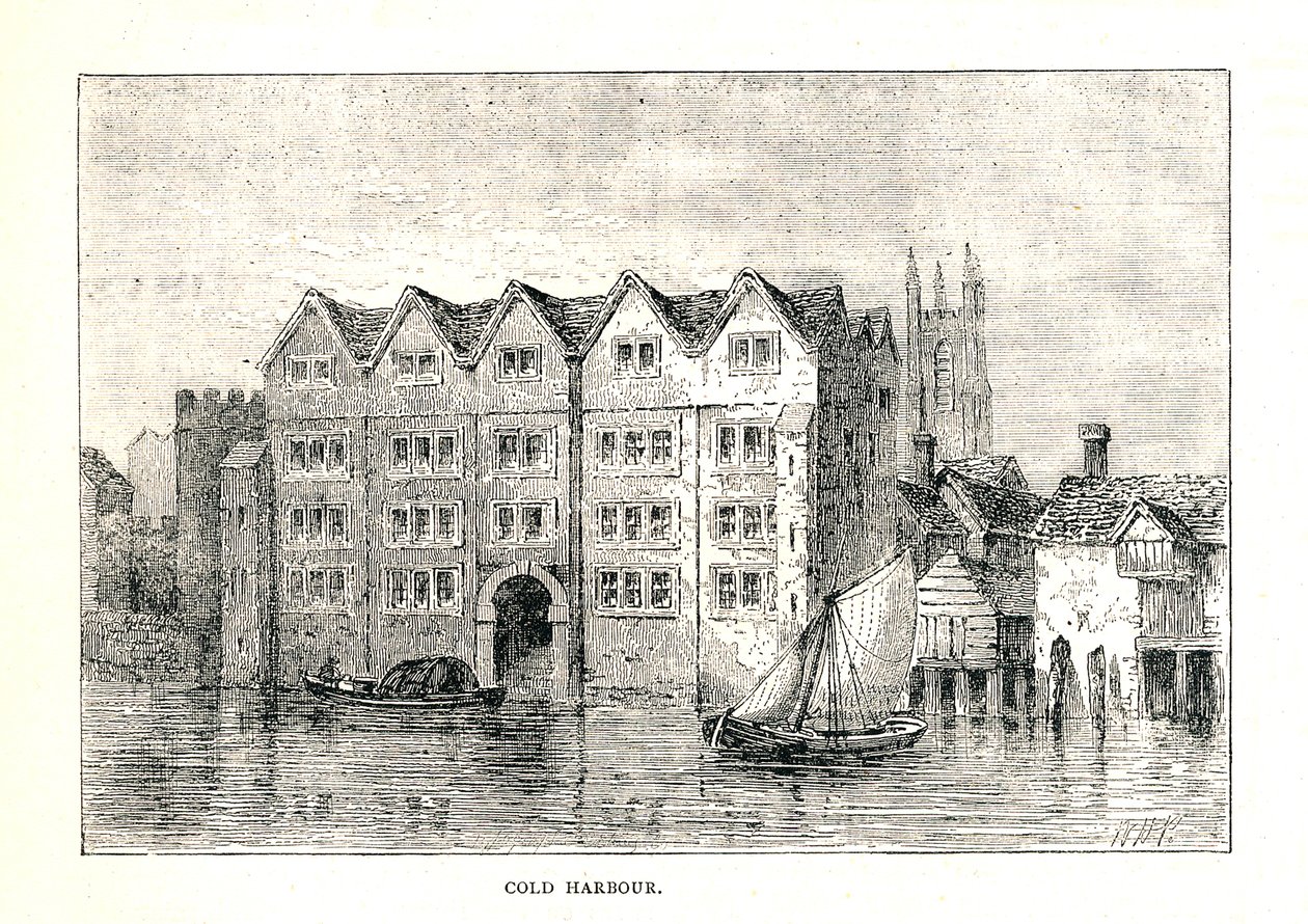 Cold Harbour. Mansión Medieval North Bank del Támesis sobre el Puente de Londres, 1894 de Walter Thornbury