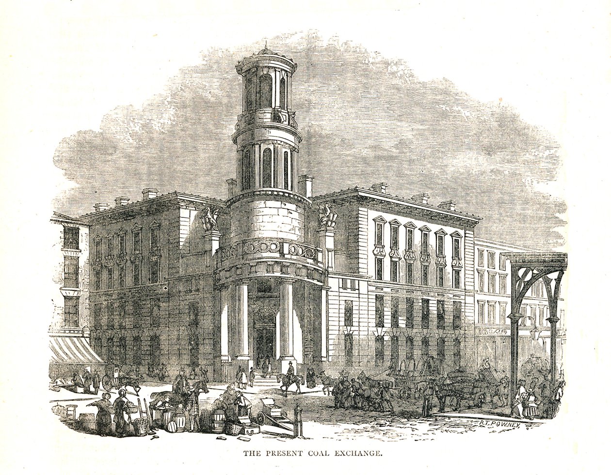 El actual intercambio de carbón, inaugurado por el Príncipe Alberto en 1849, Thames Street, 1878 de Walter Thornbury