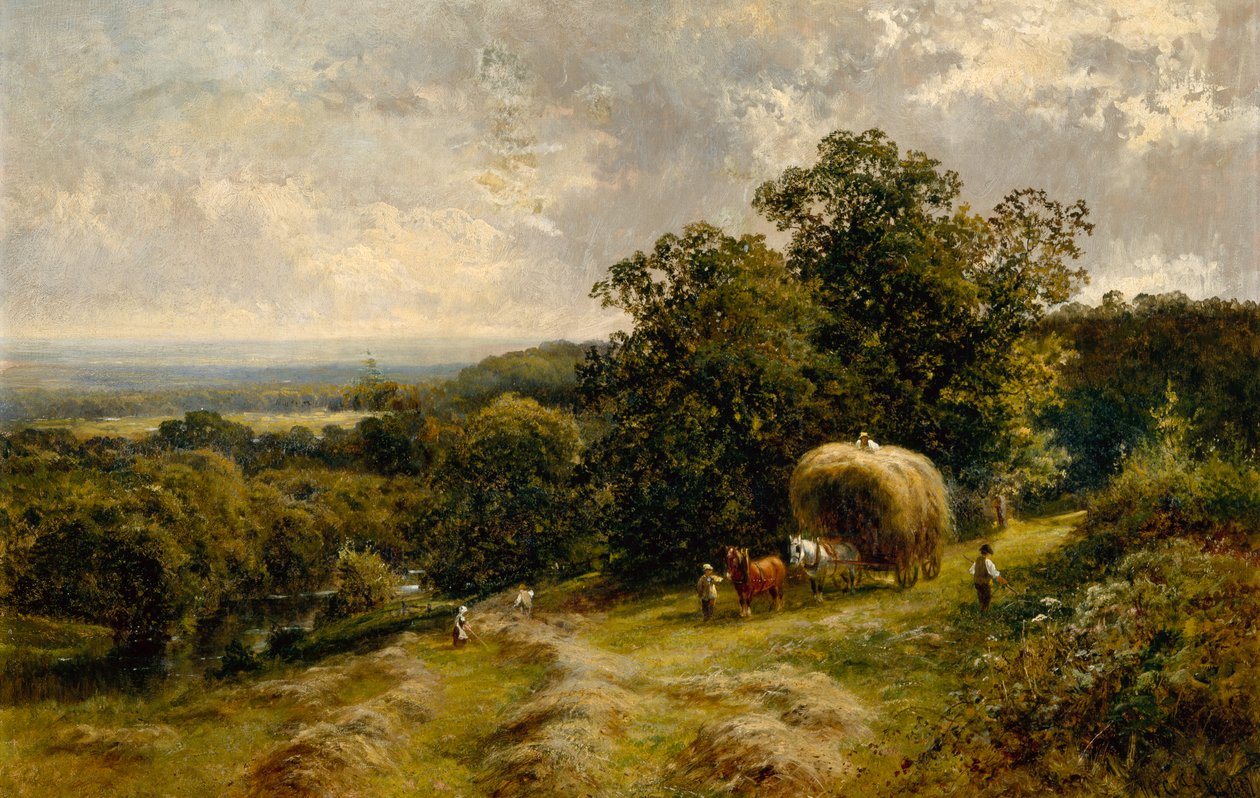 Transportando Heno cerca de Brockham, Surrey de Walter Wallor Caffyn