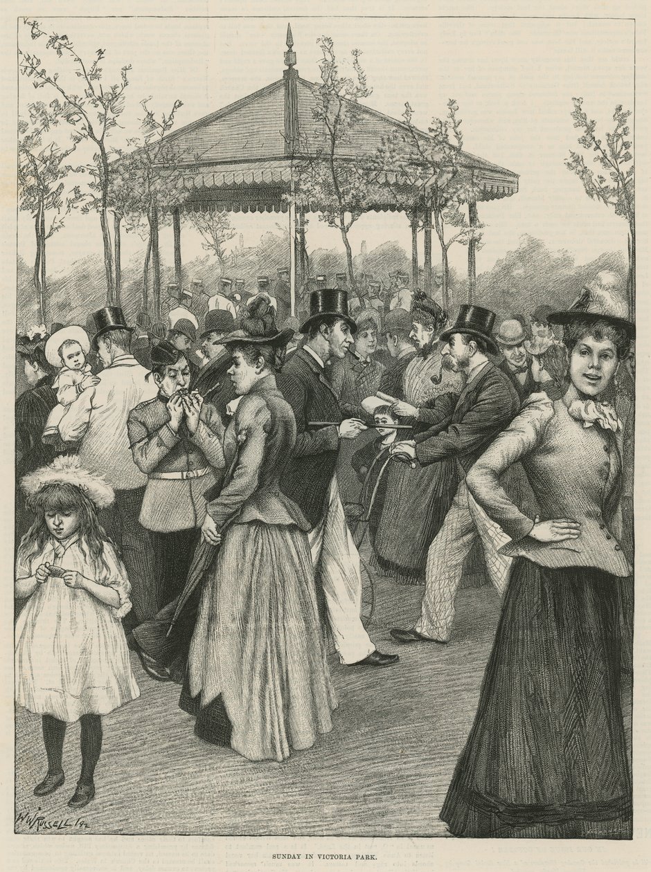 Domingo en Victoria Park (grabado) de Walter Westley Russell