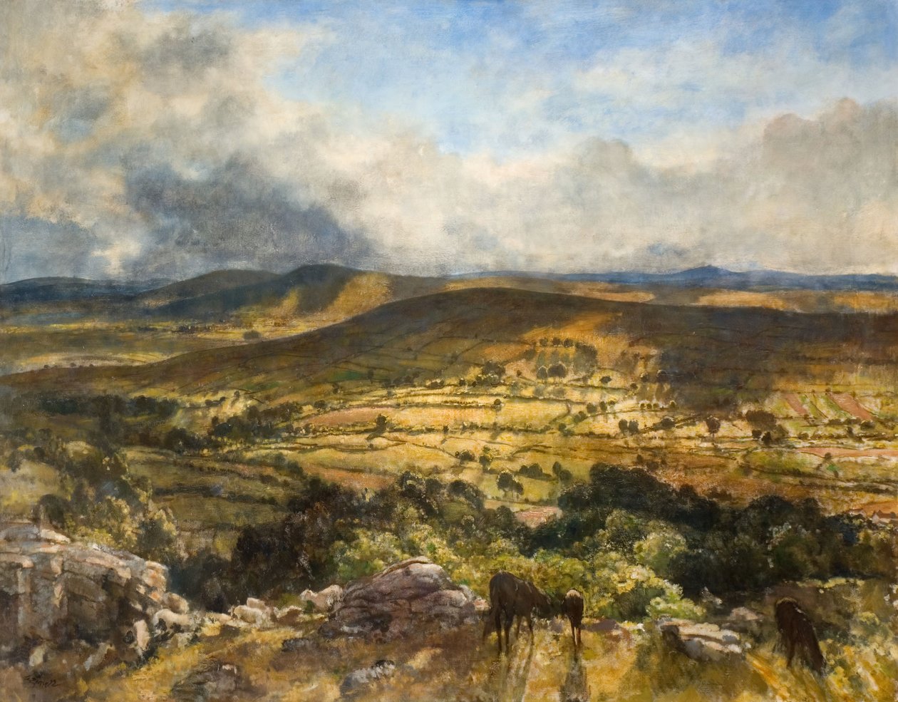 Widecombe en el páramo, Devon de Walter Westley Russell