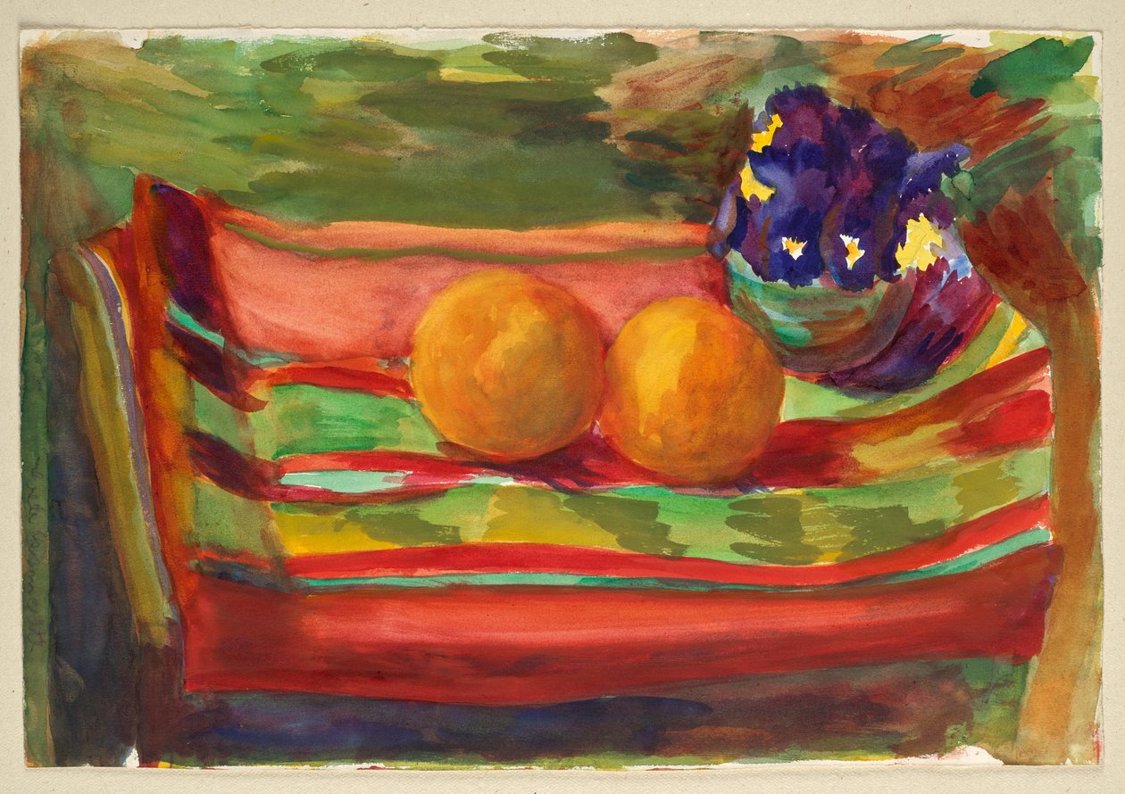 Naturaleza muerta con naranjas y flores de Walther Gamerith