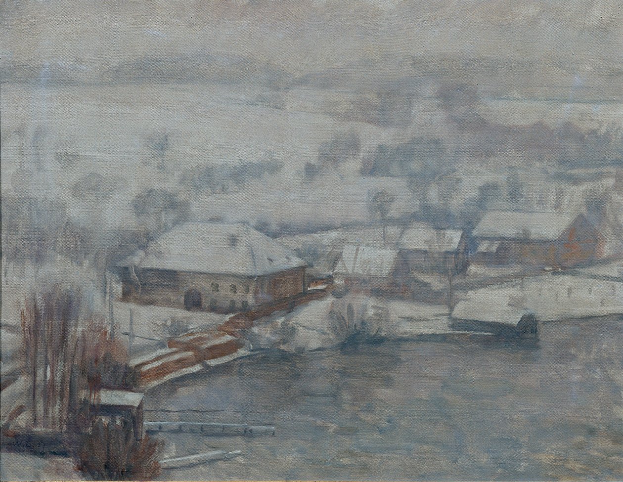 Paisaje invernal en el Attersee de Walther Gamerith