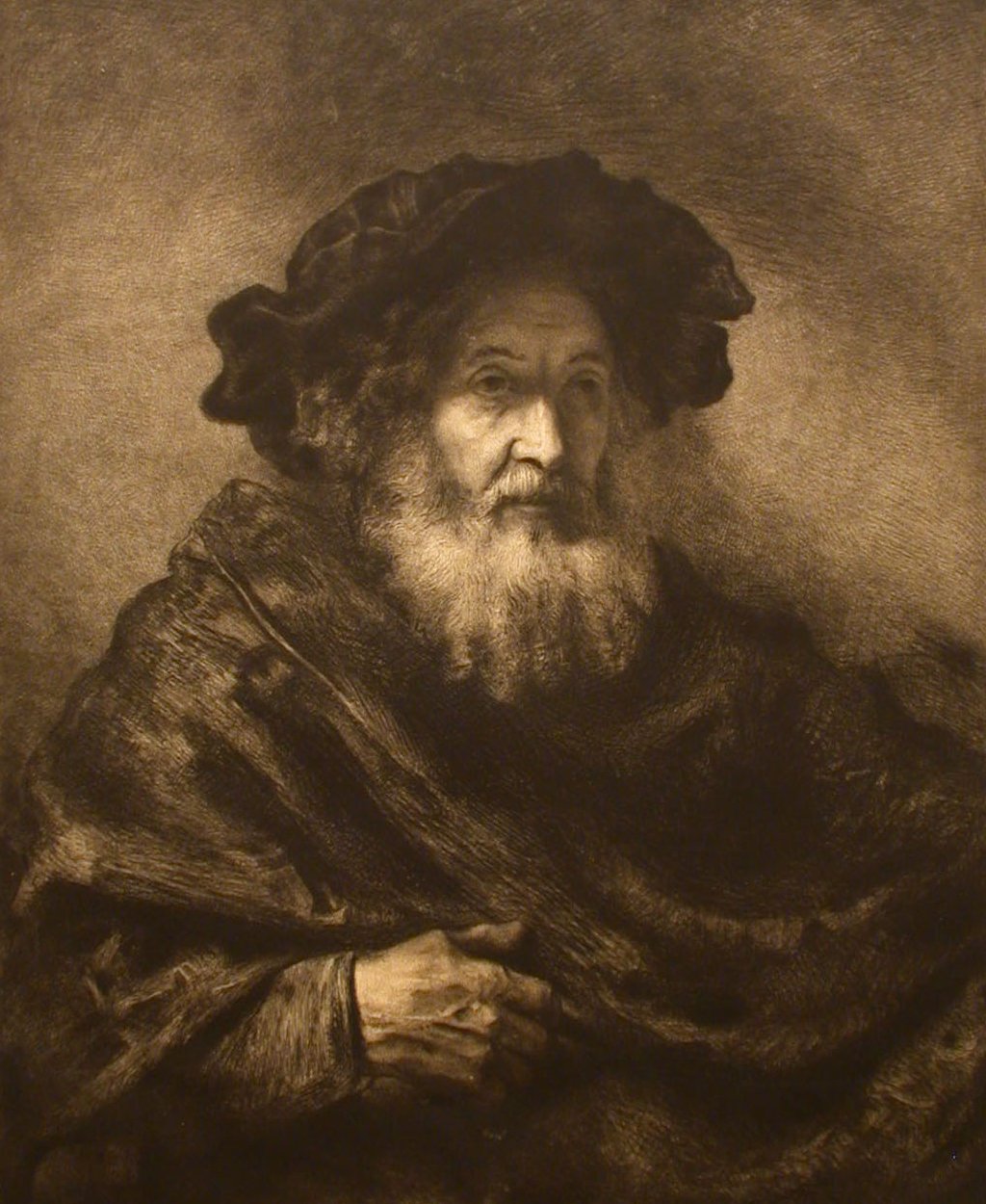Sin título: Viejo al estilo de Rembrandt de Waltner