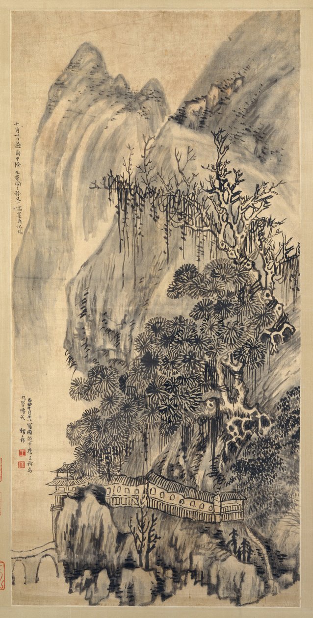 Paisaje, fechado en 1649 de Wang Duo
