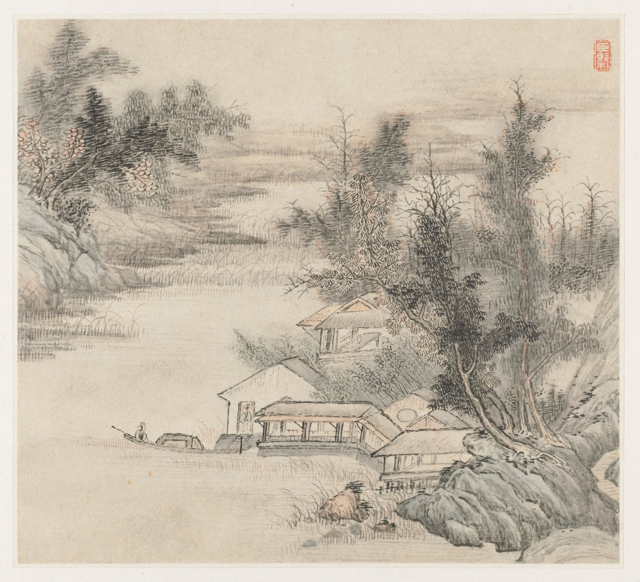 Álbum de paisajes: Hoja 2, 1677 de Wang Gai