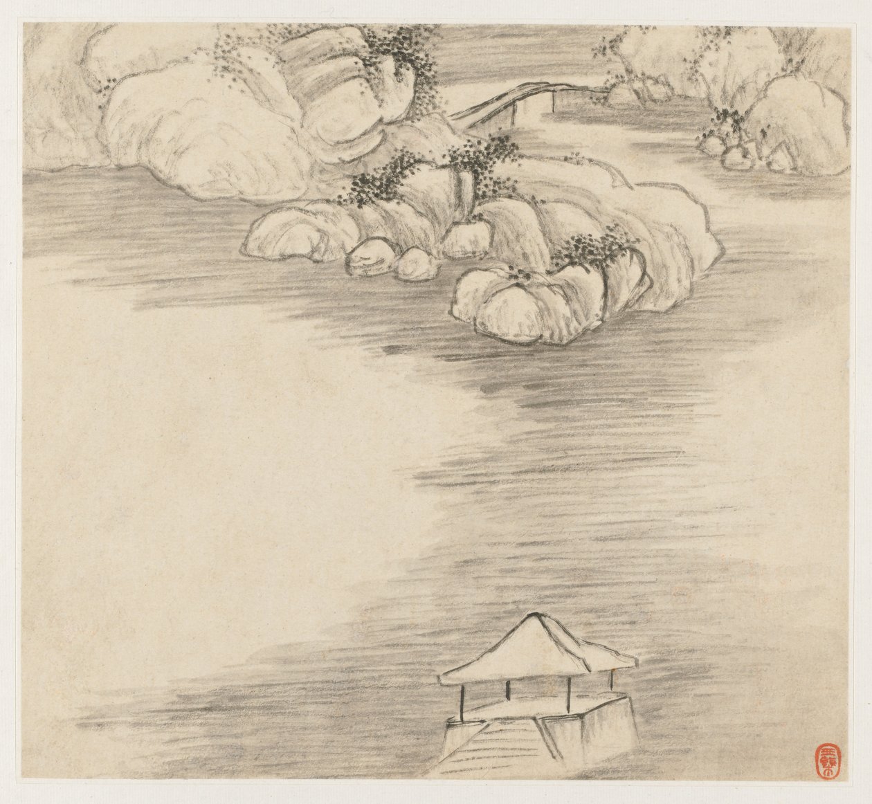 Álbum de paisajes: Hoja 3, 1677 de Wang Gai