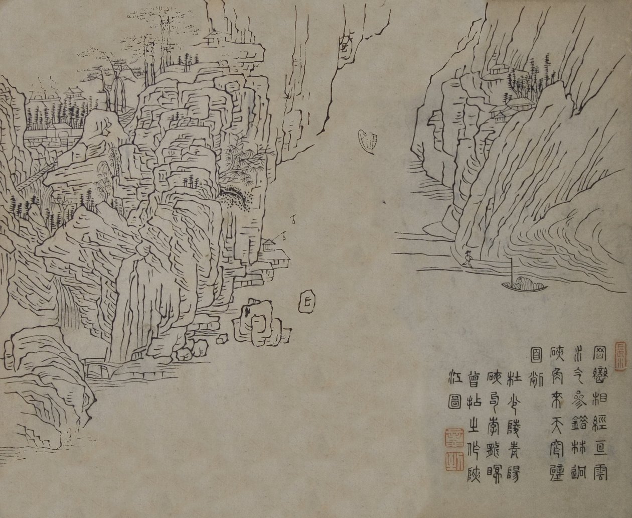 Hoja del Manual de Pintura del Jardín de Semillas de Mostaza Jieziyuan huazhuan..., probablemente edición de 1878 de Wang Gai