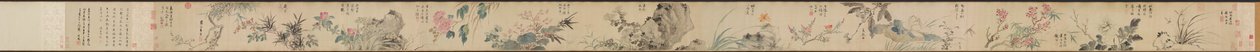 Flores de las cuatro estaciones, con poemas, 1531 de Wang Guxiang