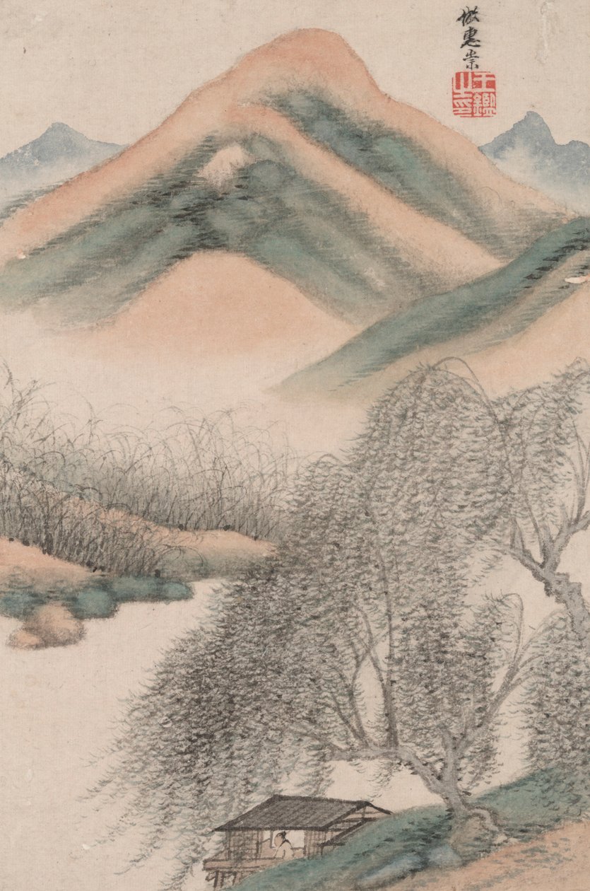Paisajes en los Estilos de los Viejos Maestros; Paisaje después de Hui Chong (965 de Wang Jian
