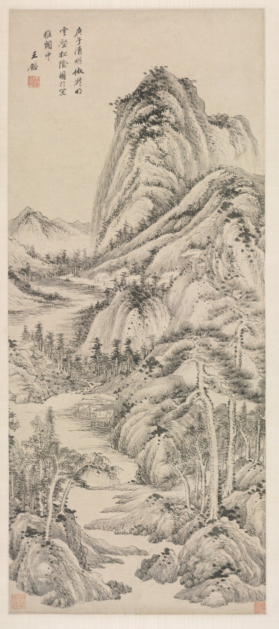 Sombra de pinos en un valle nublado, 1660 de Wang Jian