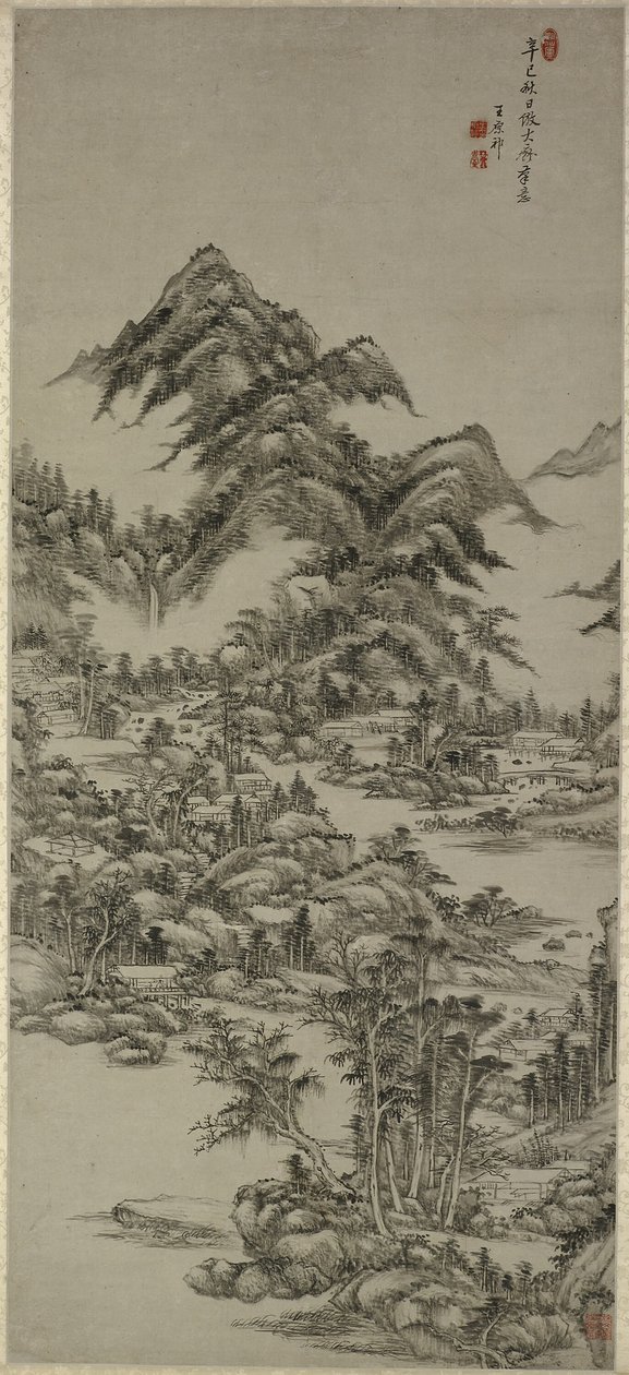 Paisaje después de Huang Gongwang de Wang Yuanqi