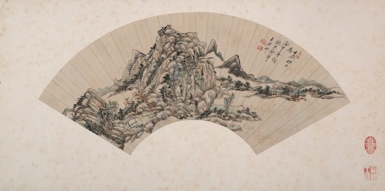 Paisaje al estilo de Huang Gongwang de Wang Yuanqi