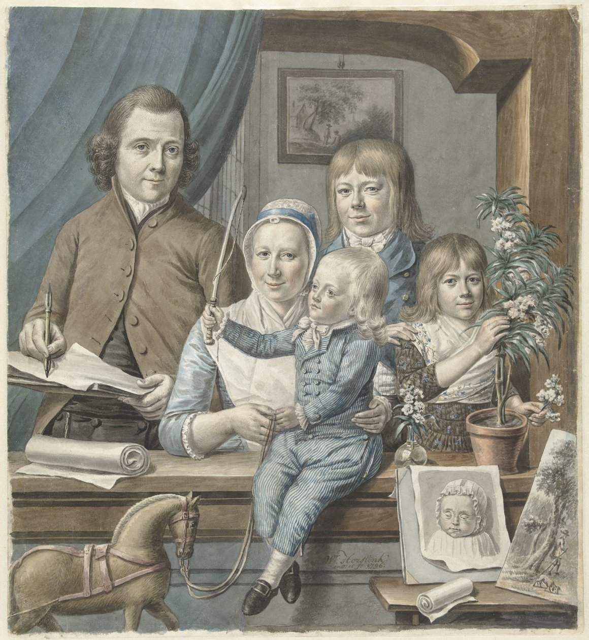 El propio artista y su familia de Warner Horstink