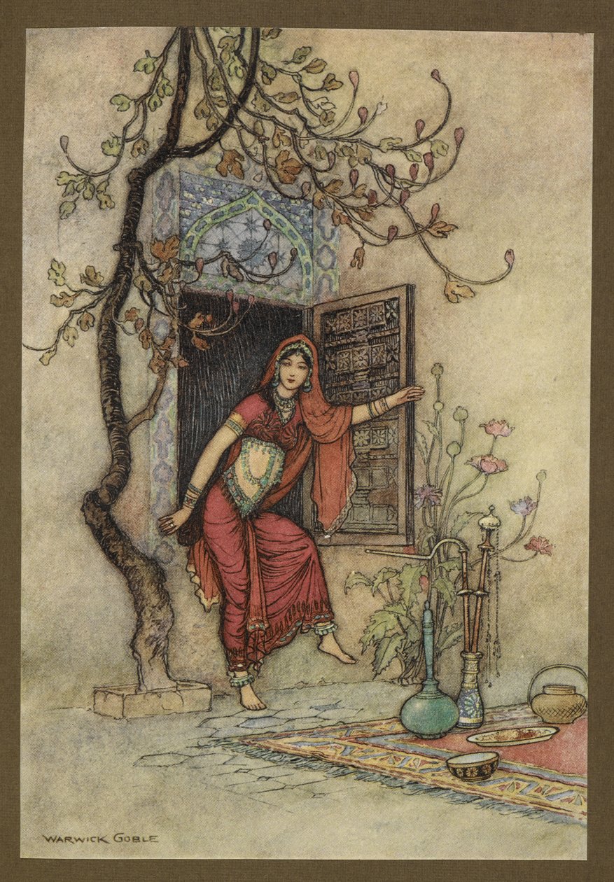 Lámina 7: "La niña del Muro-Amirah". Cuentos populares de Bengala... Con 32 ilustraciones en color de Warwick Goble (Edición de lujo) de Warwick Goble