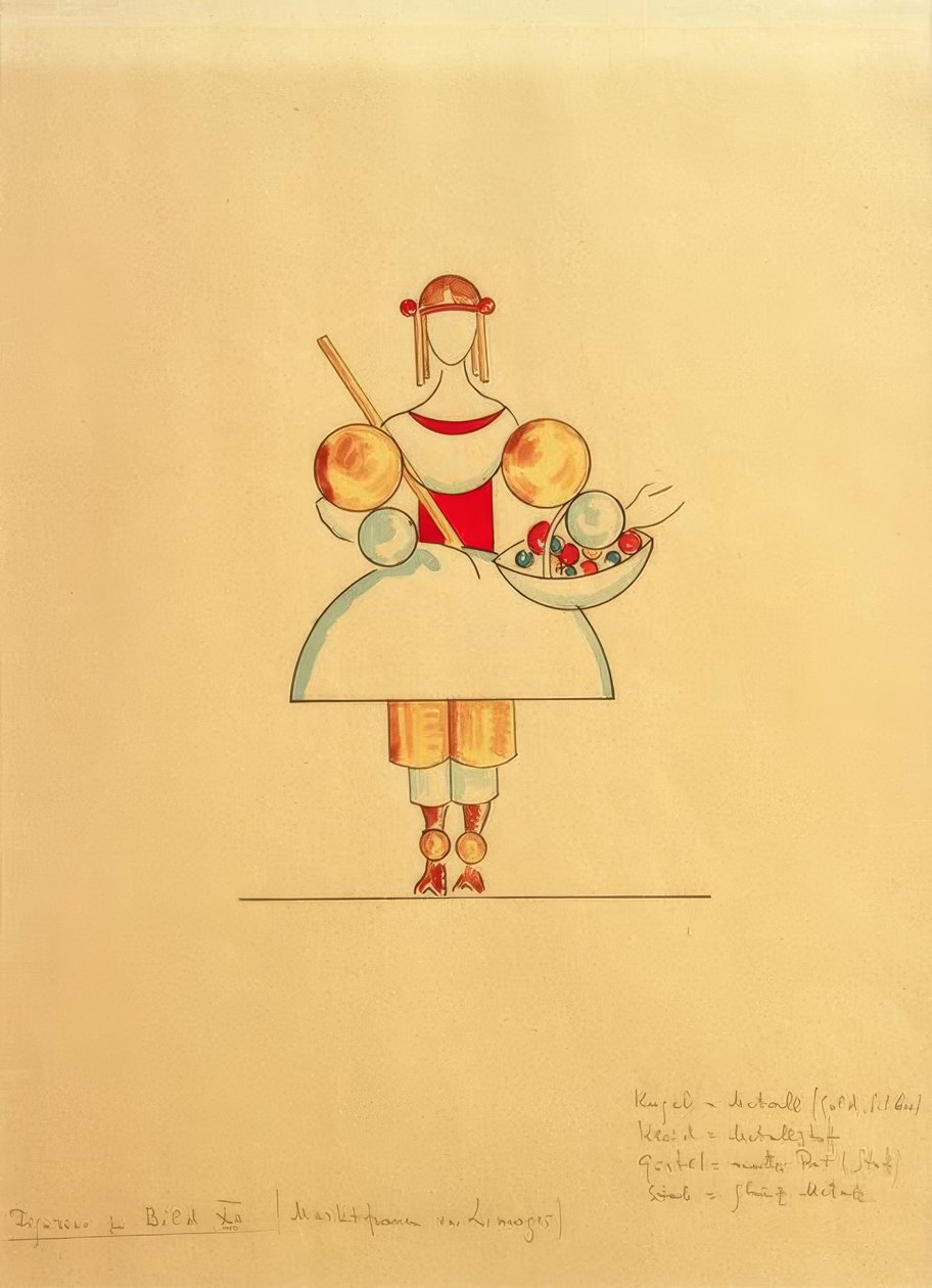 Cuadros de una exposición, figura para el cuadro XII: Vendedora del mercado de Limoges de Wassily Kandinsky