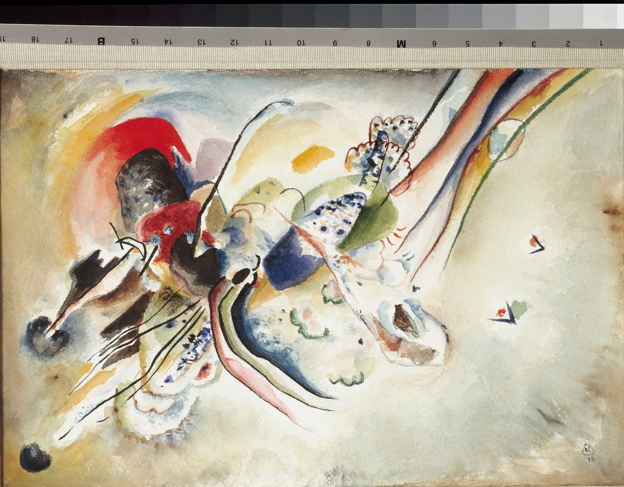 Composición Acuarela y lápiz sobre cartón por Vassily Kandinsky (1866-1944) 1916 de Wassily Kandinsky