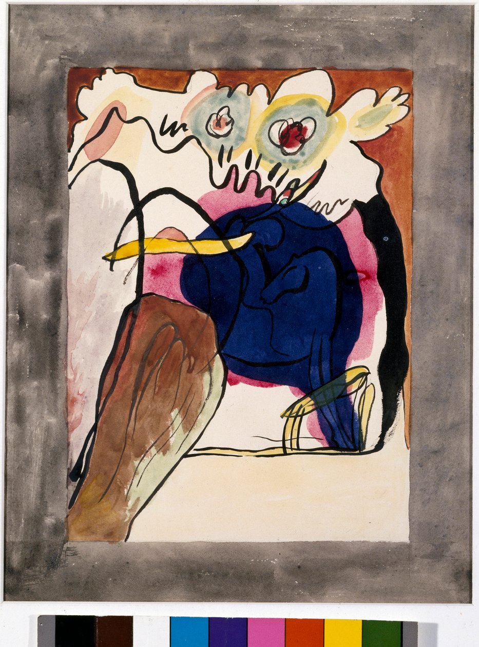 Expresionismo: proyecto de portada para el almanaque de "El Jinete Azul" de Wassily Kandinsky