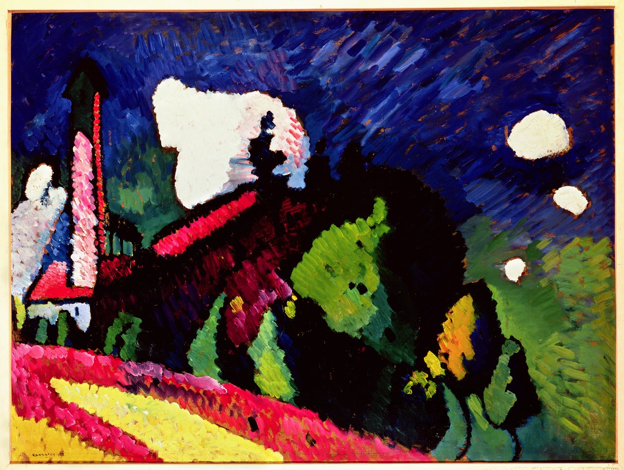 Paisaje con un Campanario, 1909 de Wassily Kandinsky