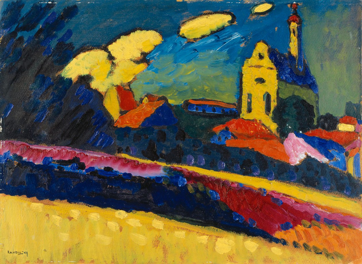 Estudio para Murnau, Paisaje con Iglesia, 1909 de Wassily Kandinsky