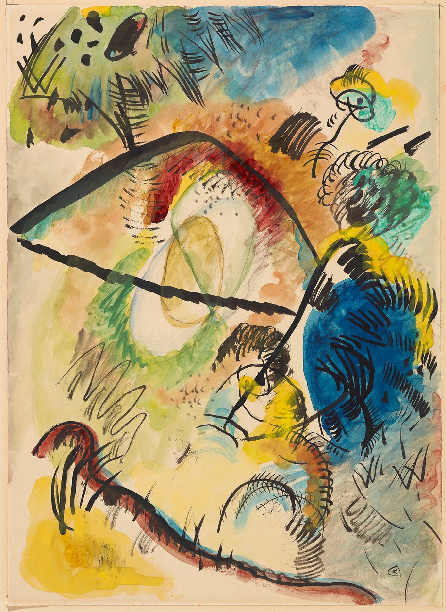 Acuarela IX (con trazos negros) de Wassily Kandinsky