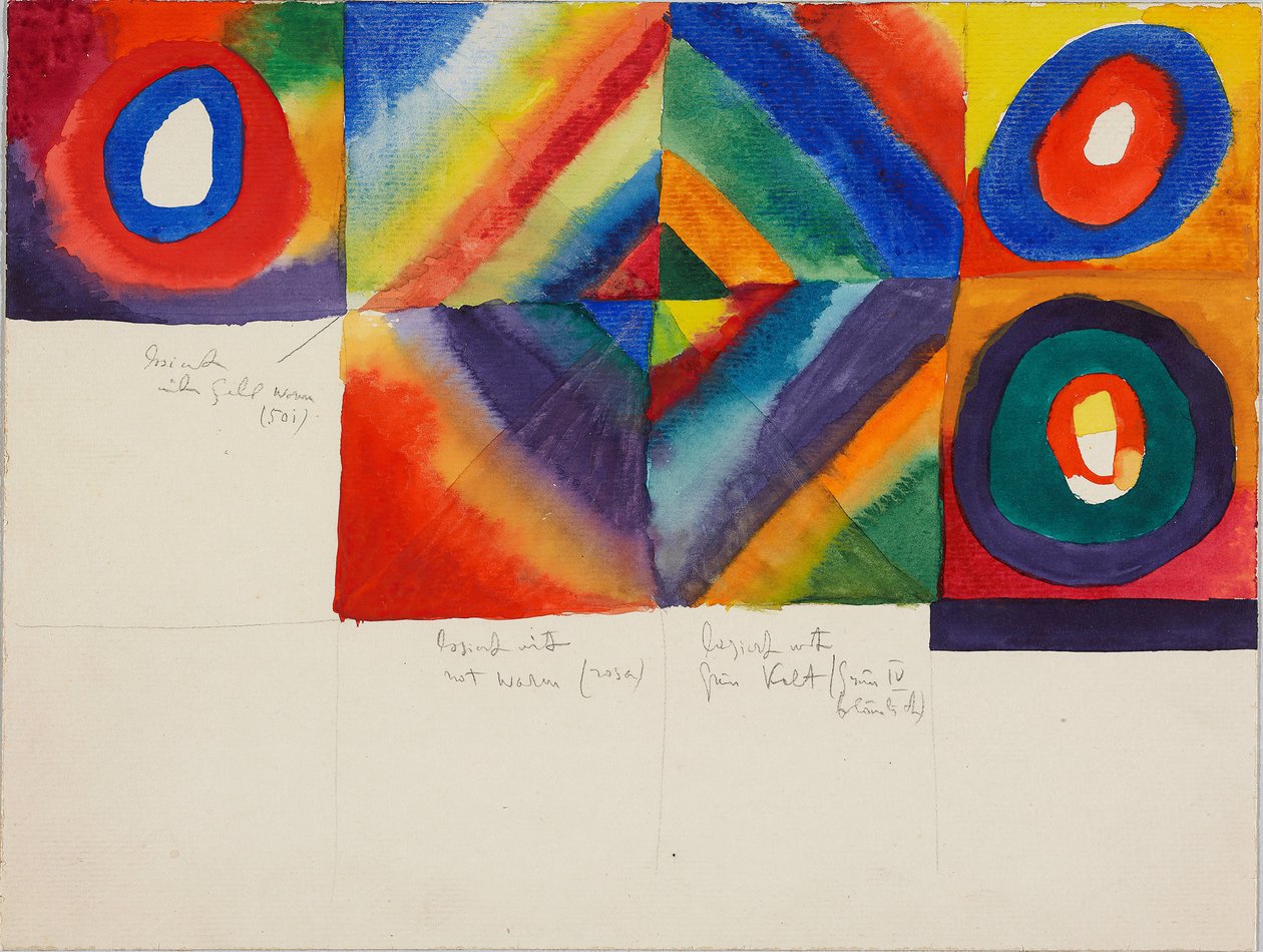 Estudios de color con información sobre la técnica de pintura, 1913 de Wassily Kandinsky