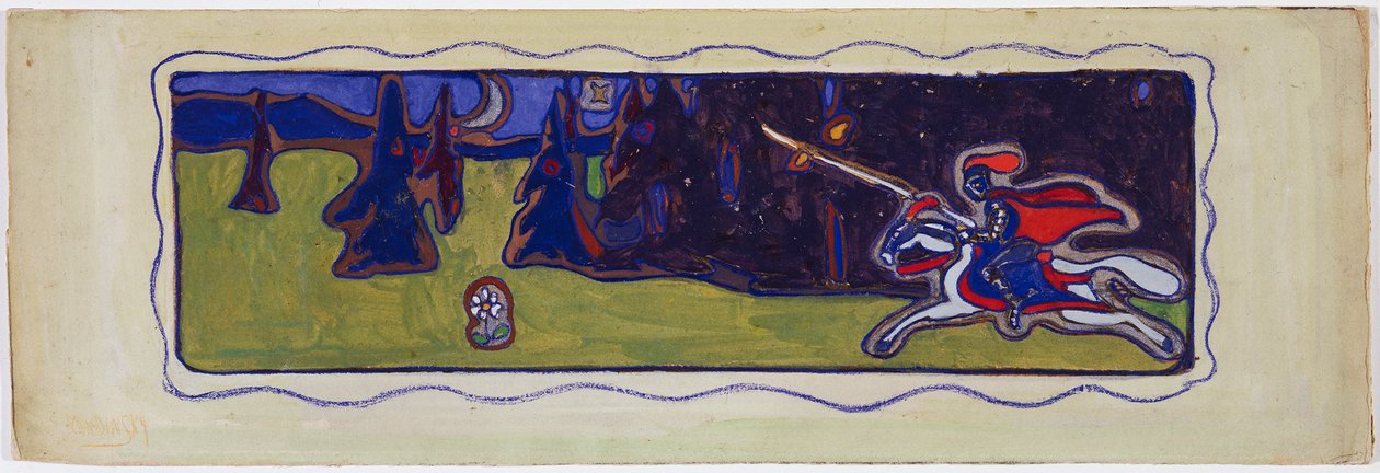 Crepúsculo, reverso: boceto de una pareja de Wassily Kandinsky