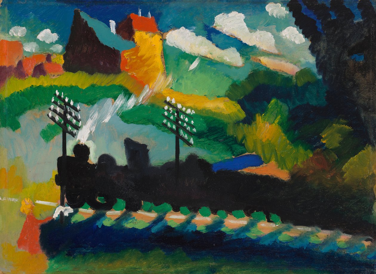 Vía férrea cerca de Murnau de Wassily Kandinsky