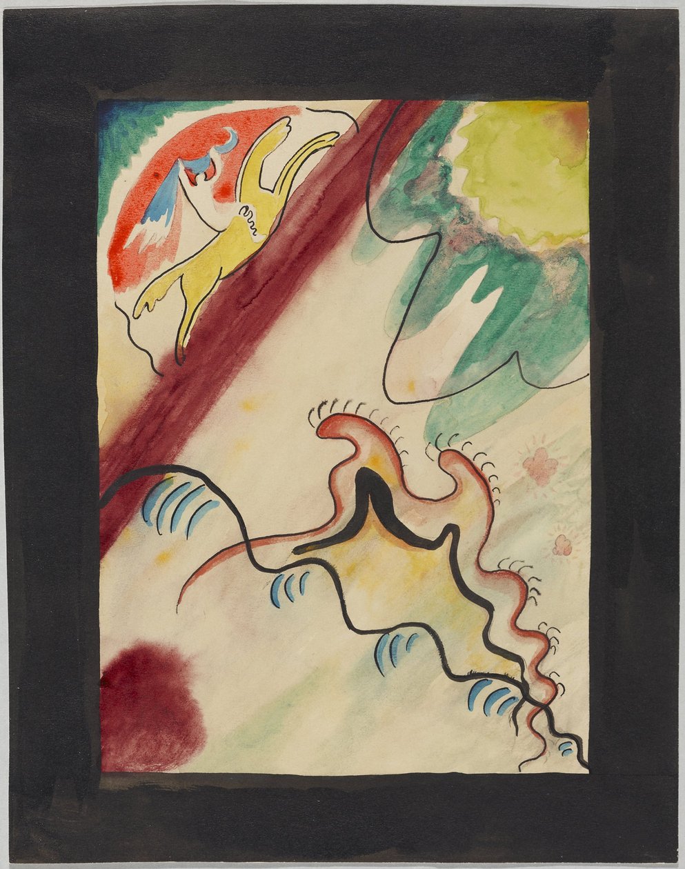 Borrador para la portada del almanaque "Der Blaue Reiter" de Wassily Kandinsky