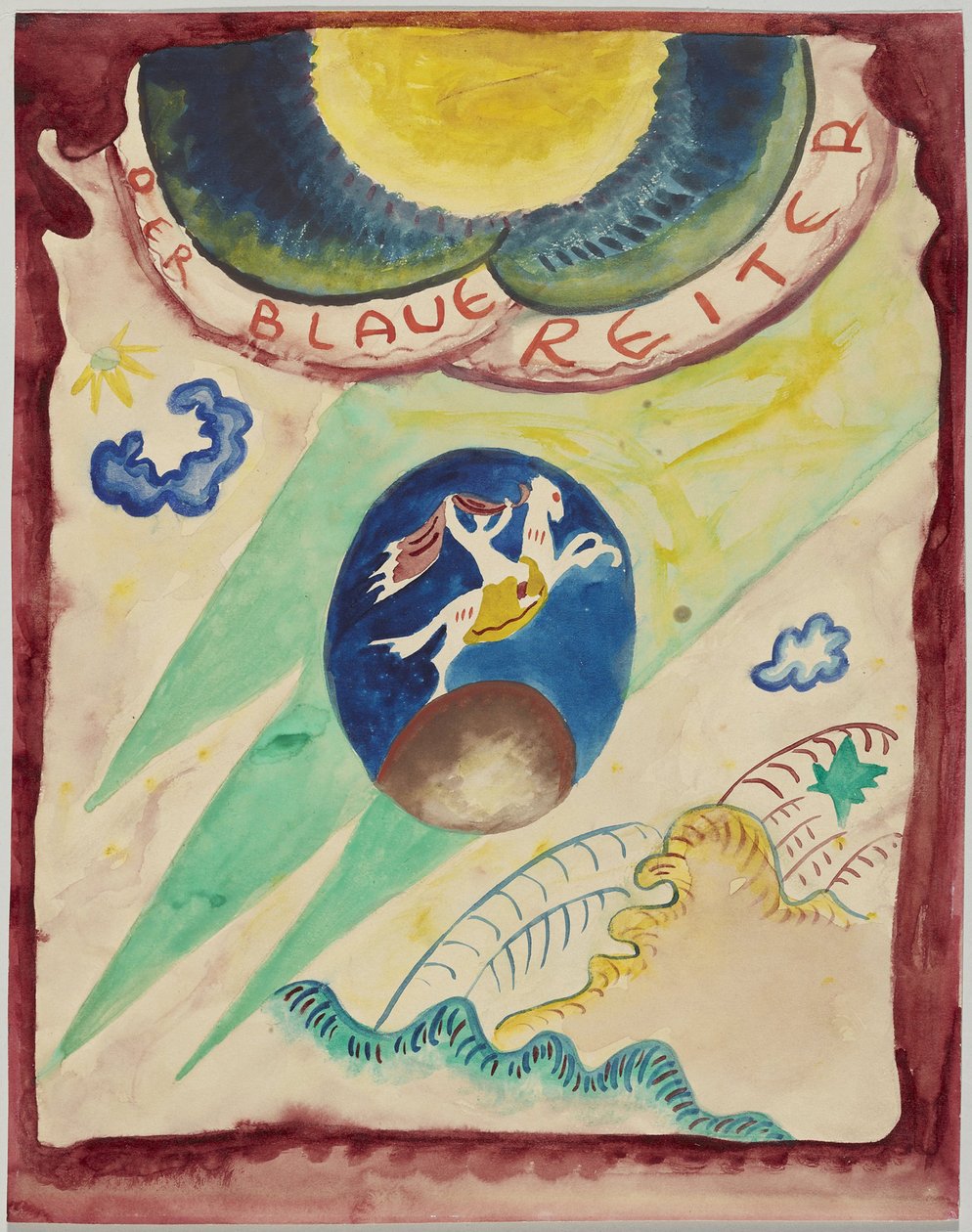 Borrador para la portada del almanaque "Der Blaue Reiter" de Wassily Kandinsky