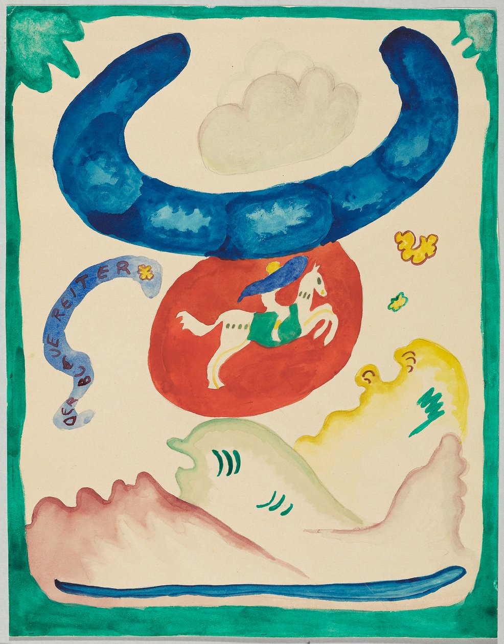 Entwurf für den Umschlag des Almanachs "Der Blaue Reiter" de Wassily Kandinsky