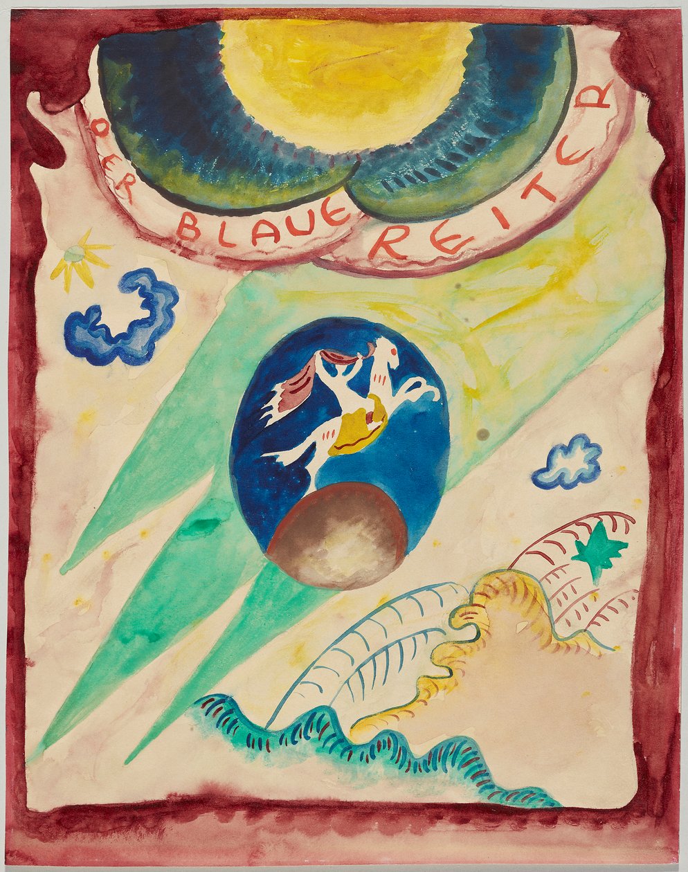 Entwurf für den Umschlag des Almanachs "Der Blaue Reiter" de Wassily Kandinsky