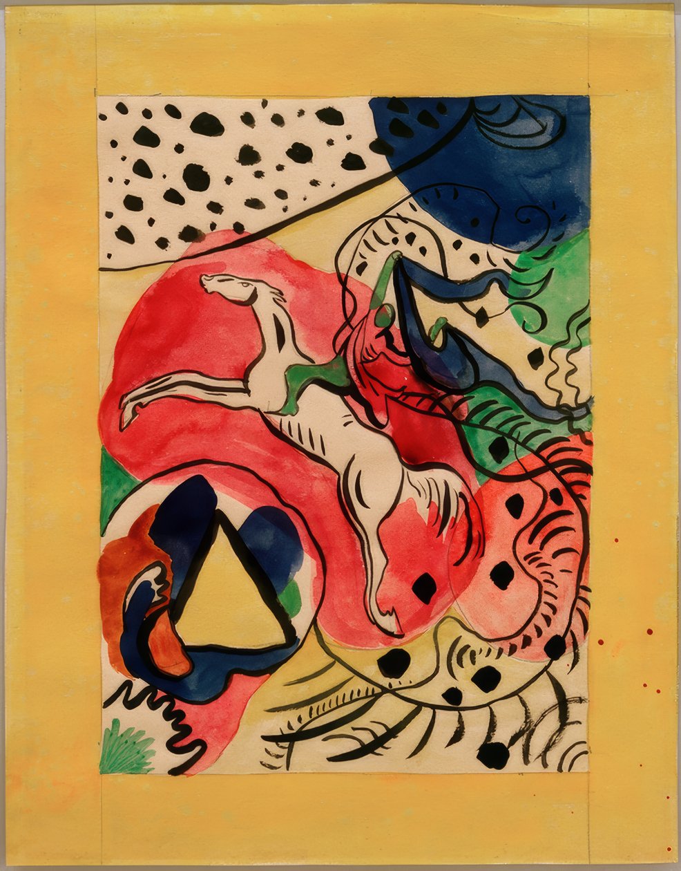 Diseño para la portada del almanaque Der Blaue Reiter de Wassily Kandinsky