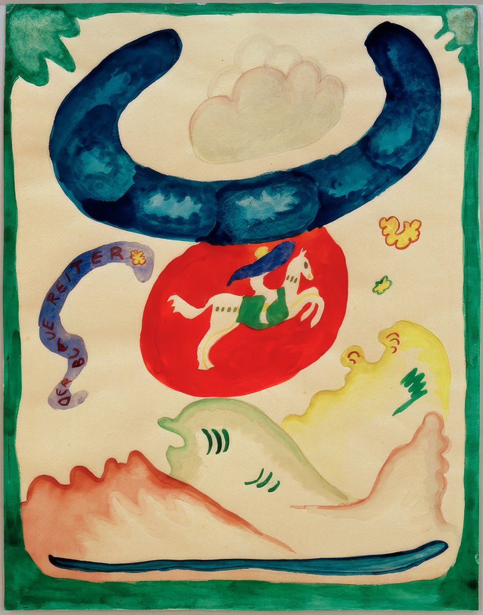 Diseño para la portada del almanaque Der Blaue Reiter de Wassily Kandinsky